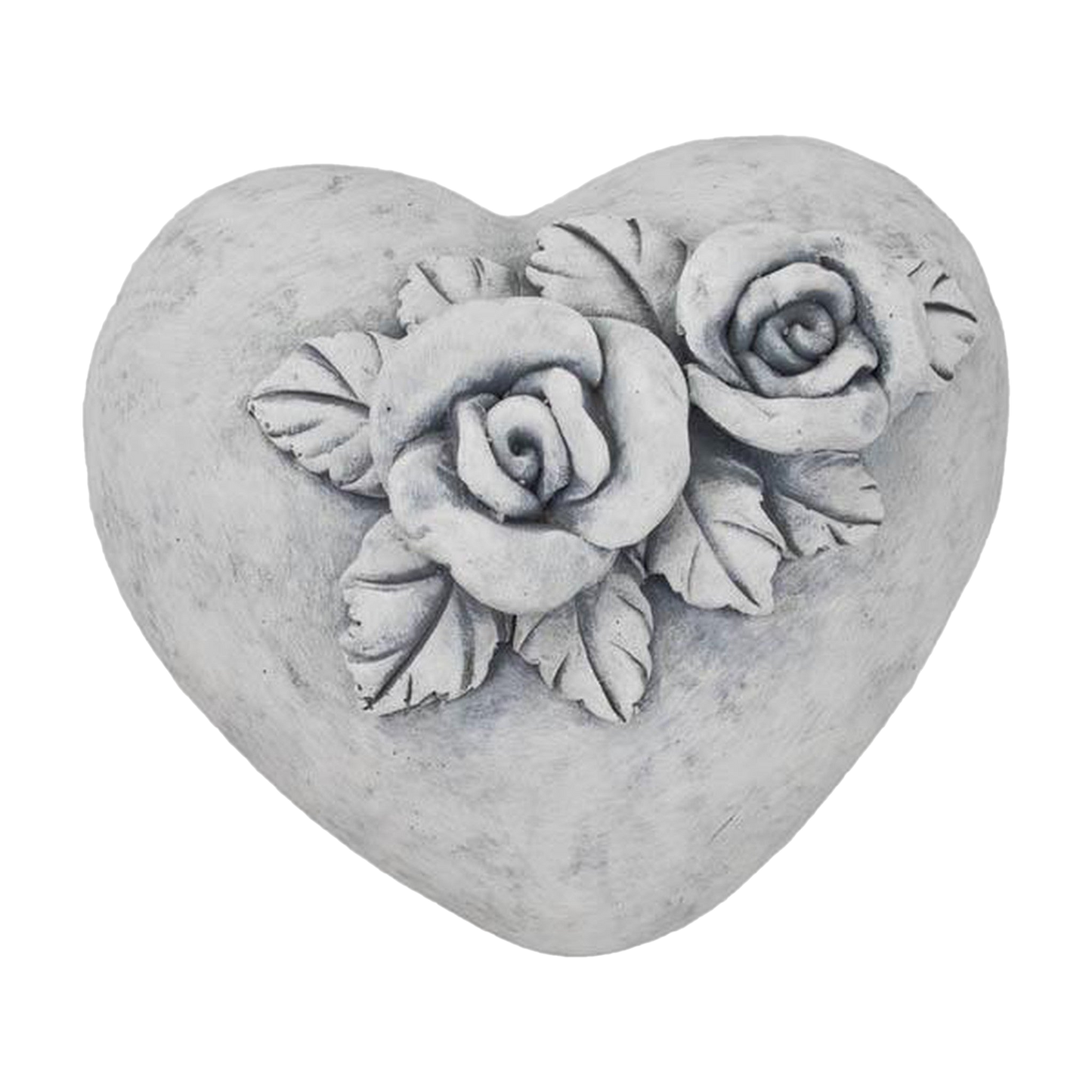 Großes Herz mit Rosendekor aus Zement