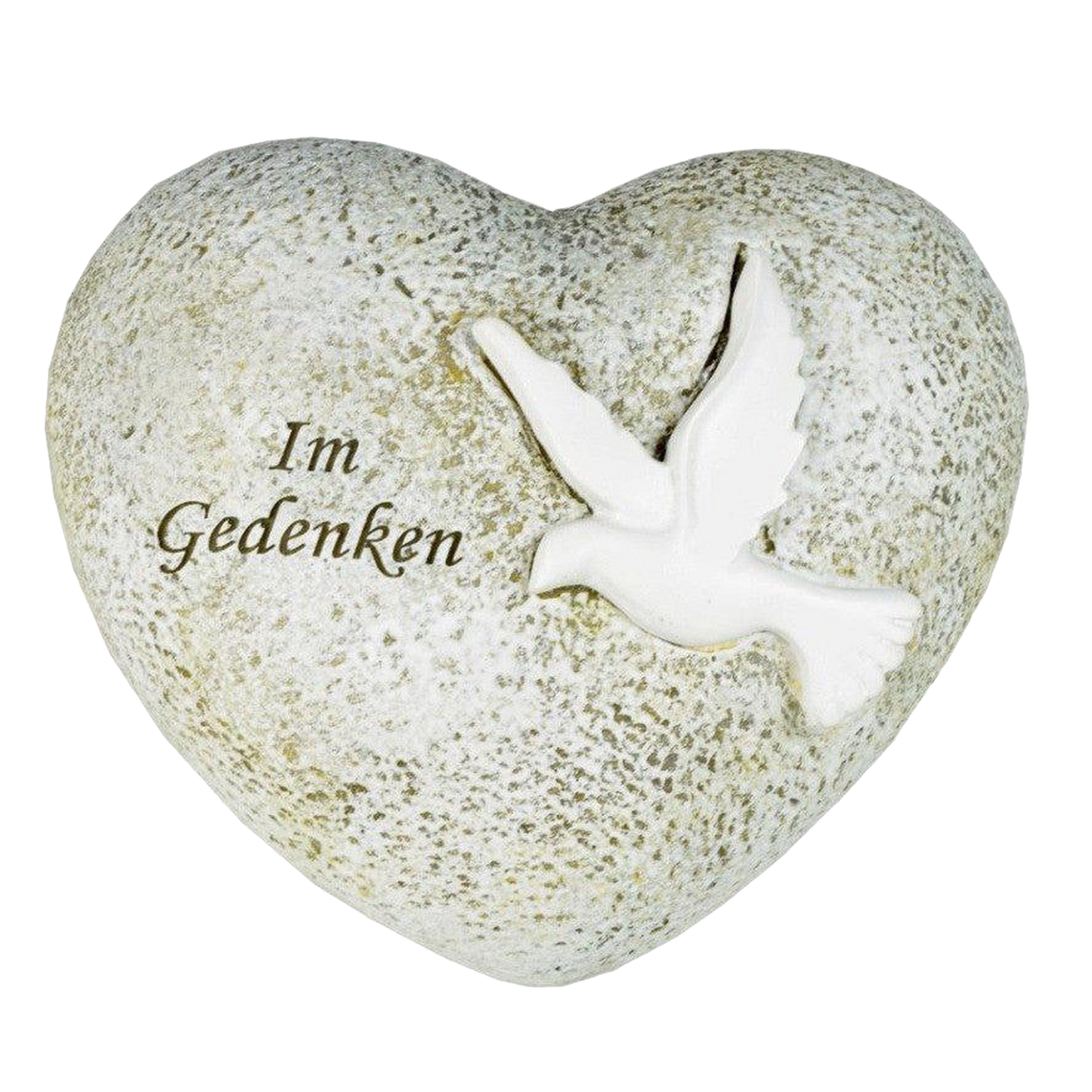 Herz mit Taube und Inschrift "Im Gedenken"