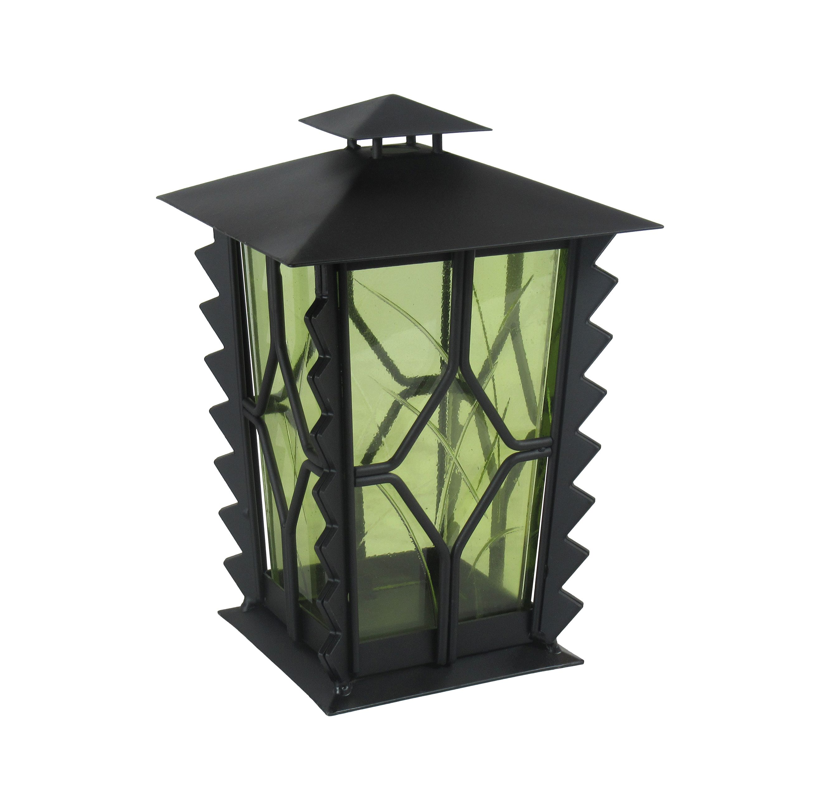 Grableuchte mit Klappdeckel und Glas in antik-gelb