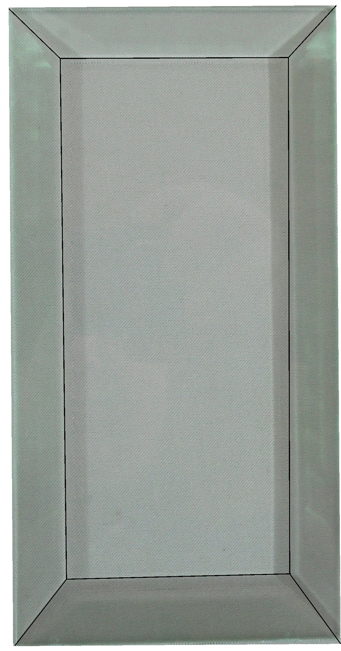 Ersatzglas mit Facettenschliff, 6,5 x 15 cm
