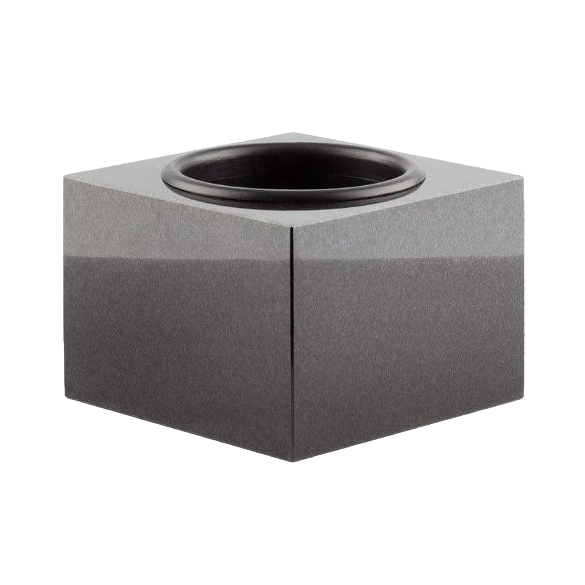 Eckige schwarze Grabschale aus Granit, 22 x 22 x 15 cm