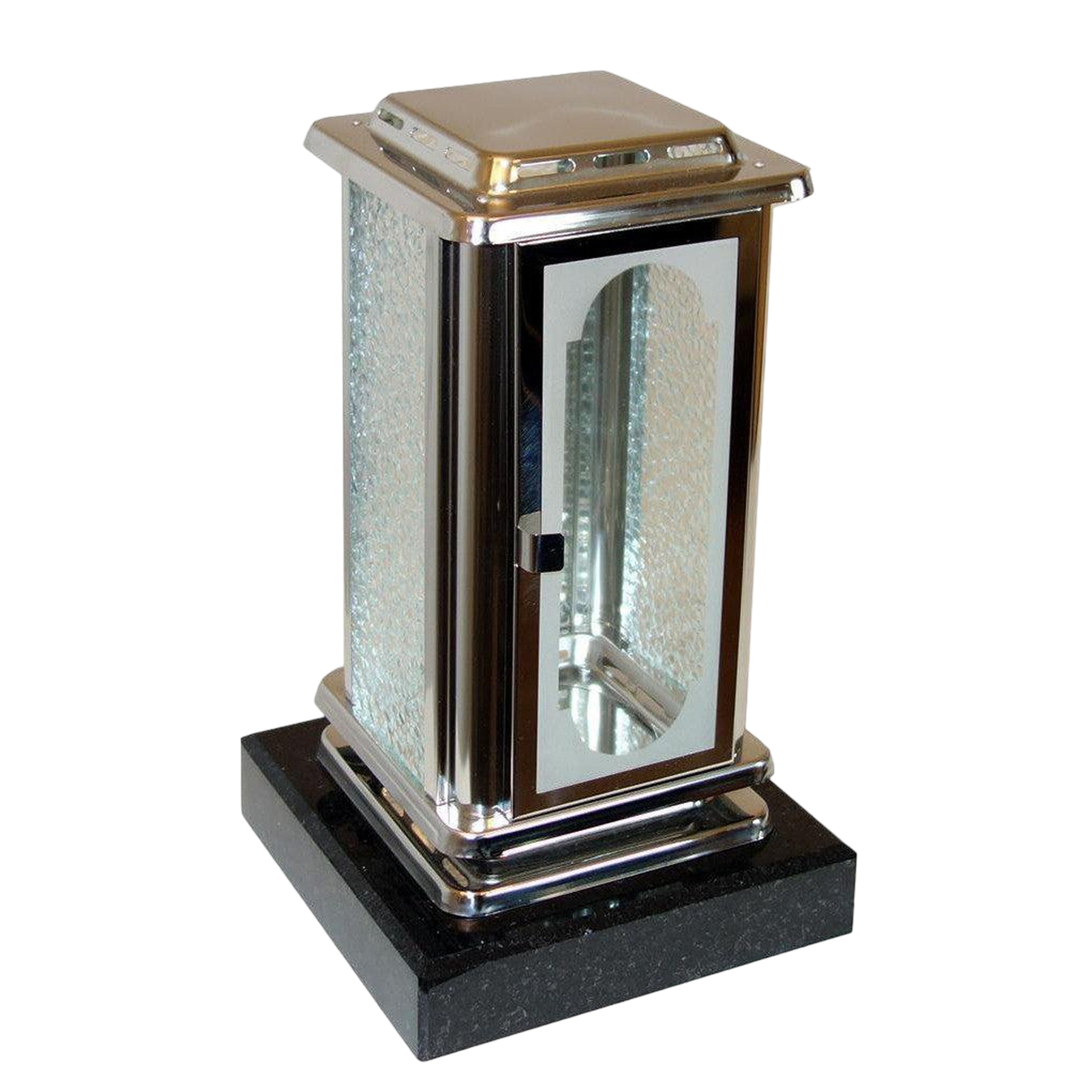 Edelstahllaterne "Friedensruhe" mit Granitsockel-GrabschmuckWELT