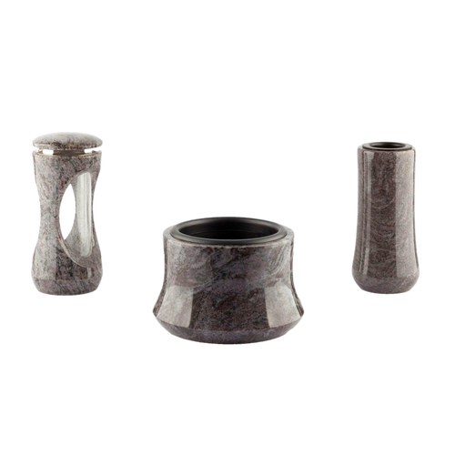 Elegante Granit-Grabschale, 23 cm Durchmesser