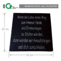 Gedenkstein aus Schiefer, 20 x 20 cm-GrabschmuckWELT