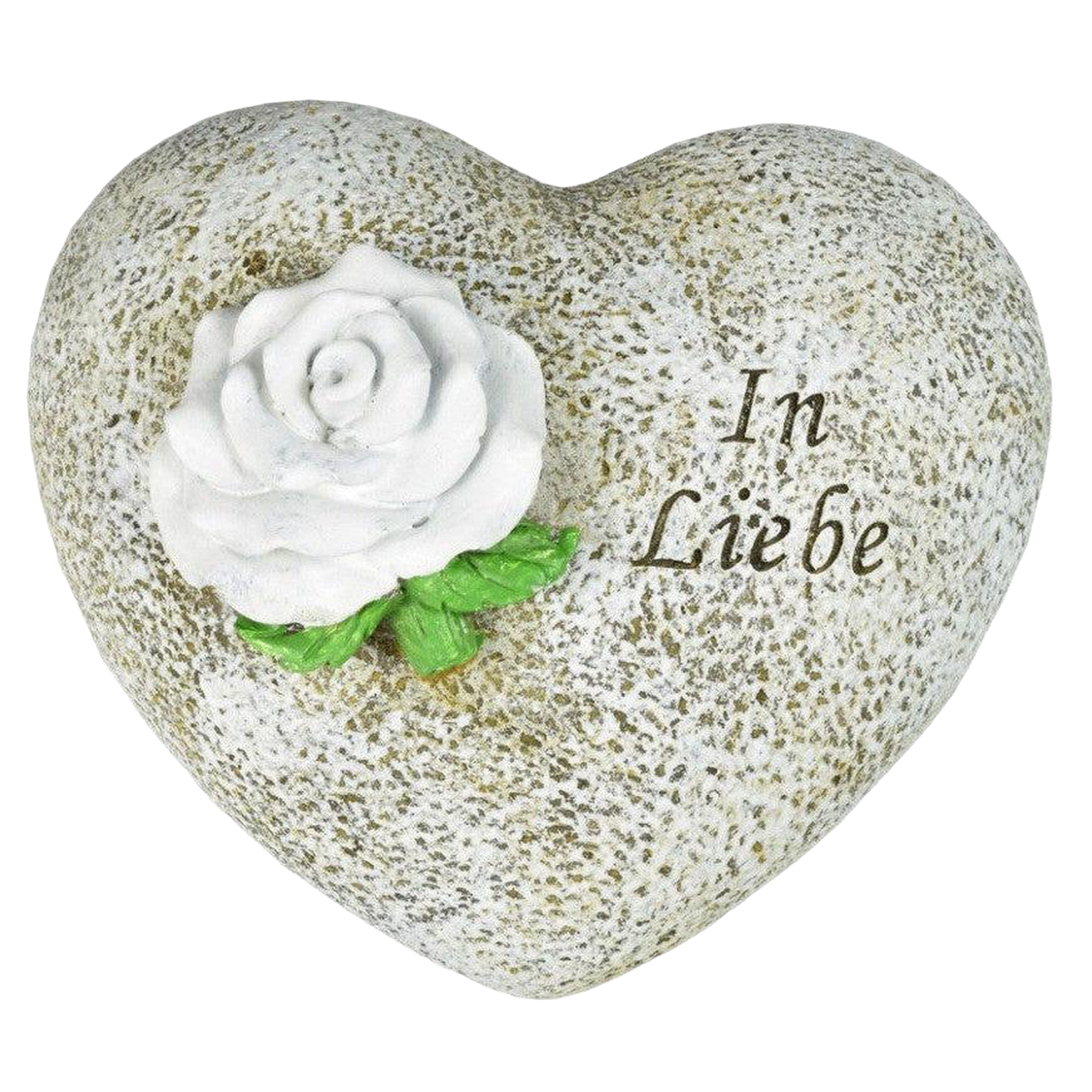 Herz mit Rose und Inschrift "In Liebe"