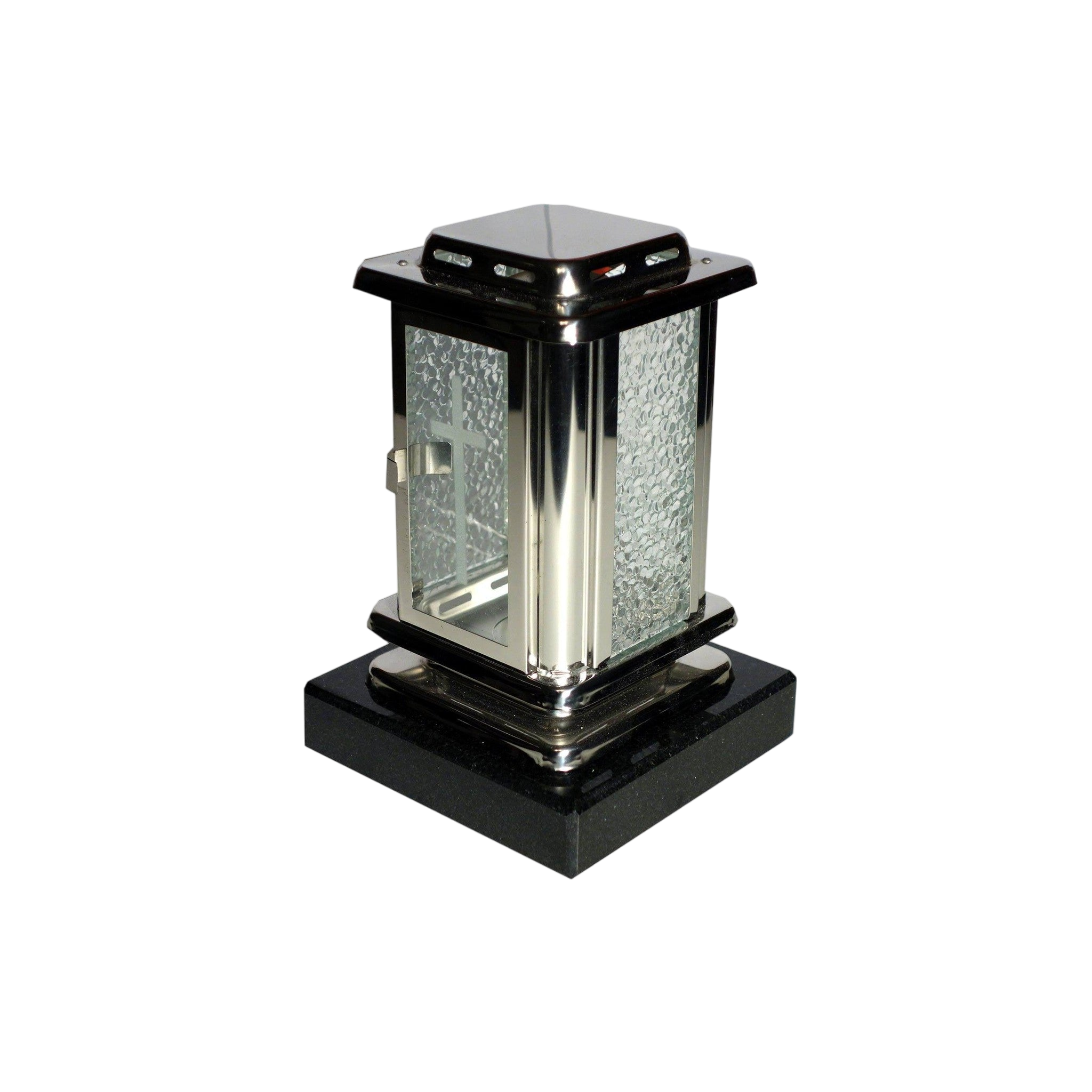 Mini-Edelstahllaterne "Lazarus Schein" mit Sockel-GrabschmuckWELT