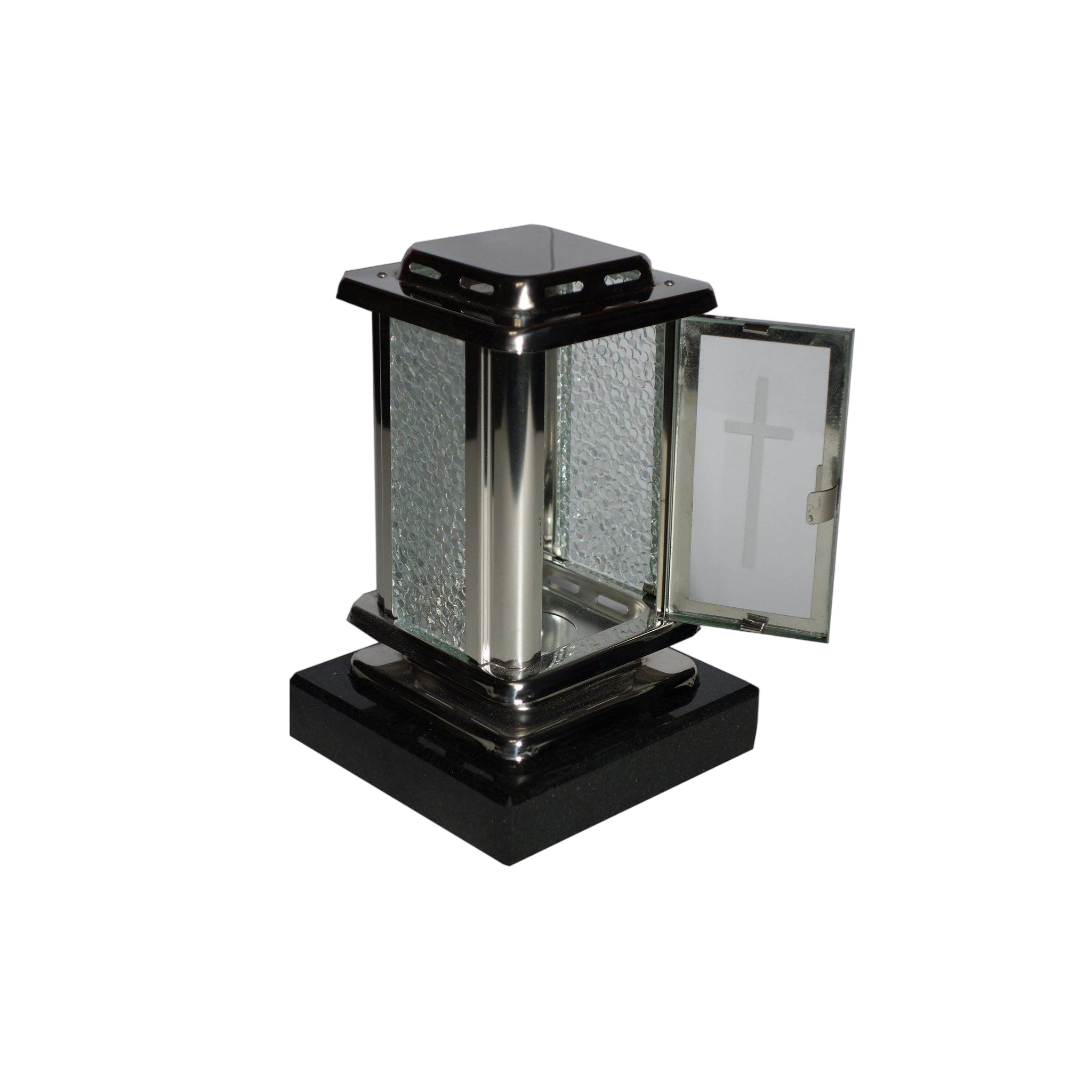 Mini-Edelstahllaterne "Lazarus Schein" mit Sockel-GrabschmuckWELT