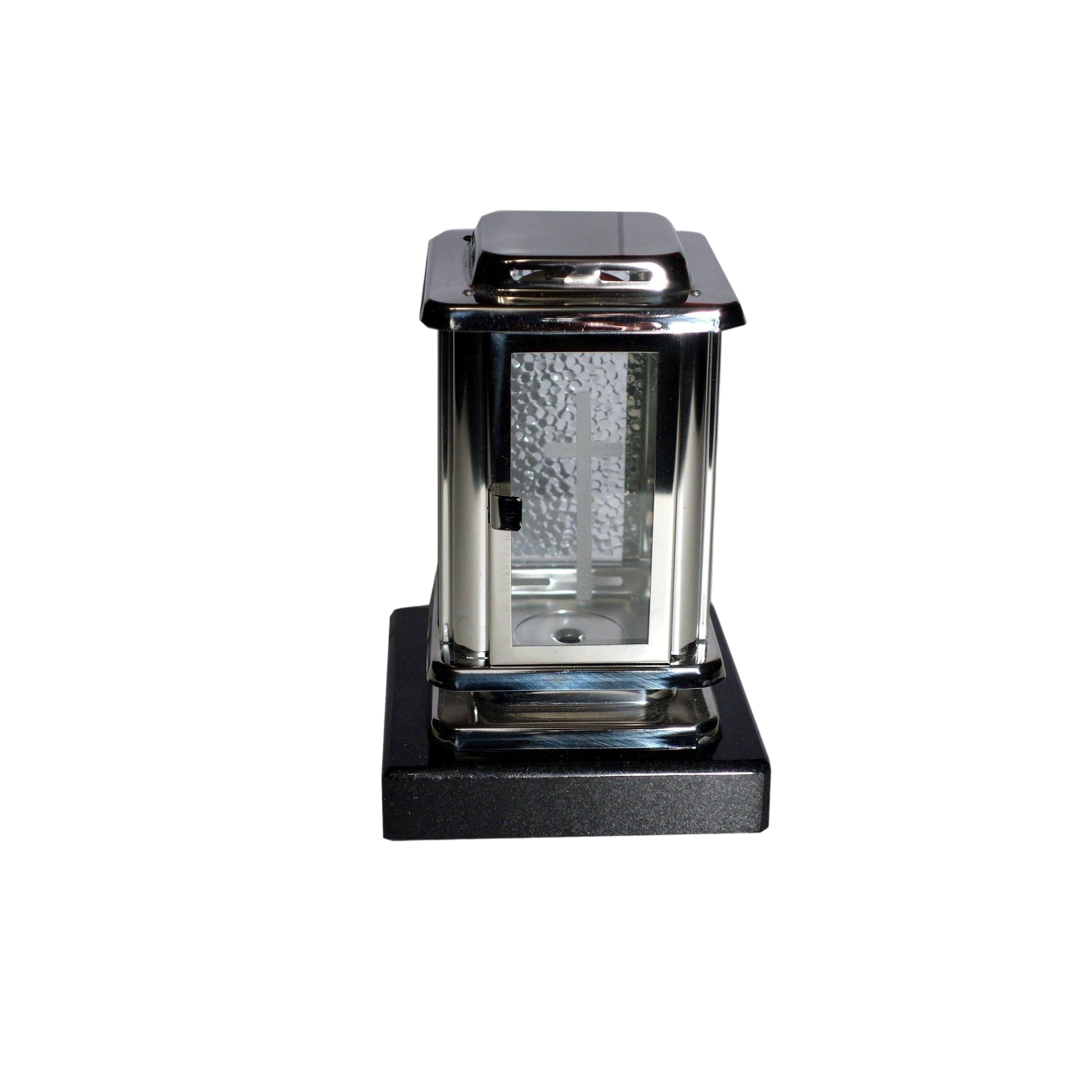 Mini-Edelstahllaterne "Lazarus Schein" mit Sockel-GrabschmuckWELT